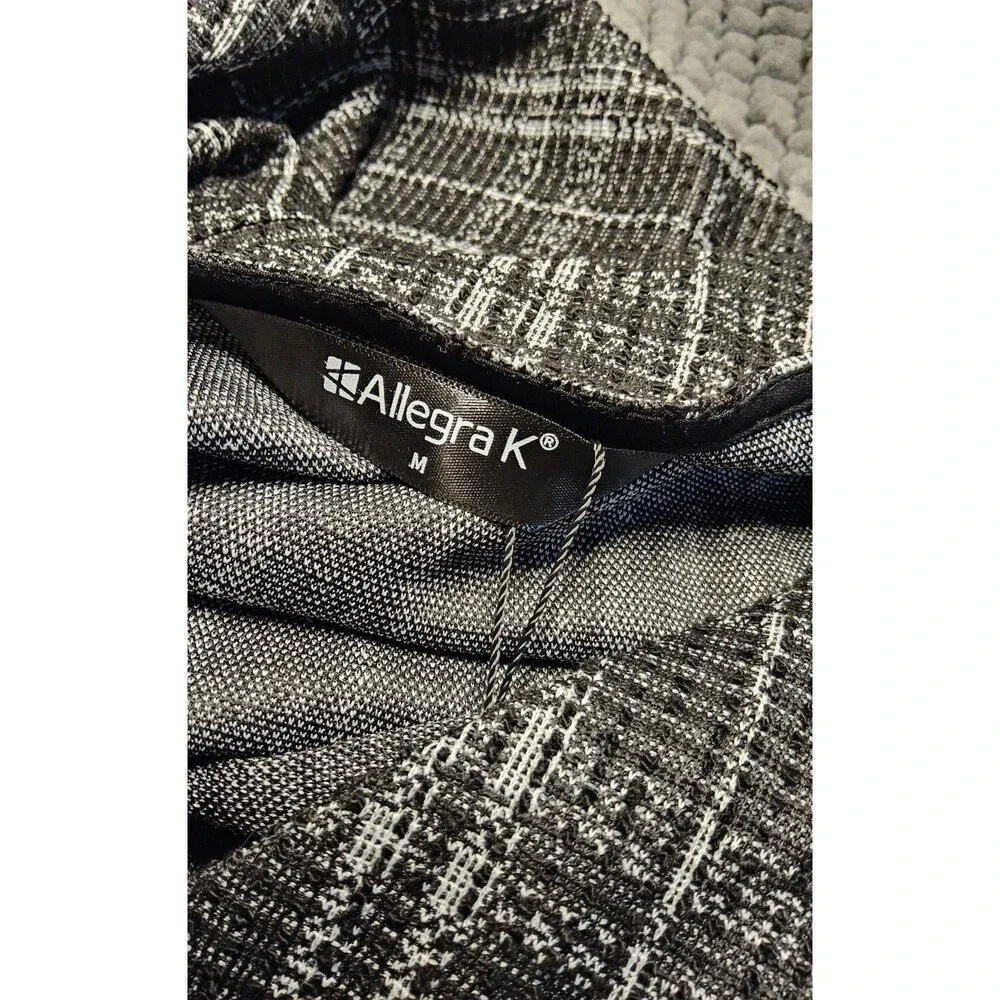 Size Medium Allegra K Women's U Neck Plaid Tweed Mini length Pinafore Dress - Picture 10 of 12